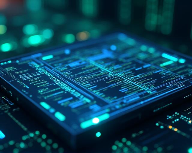 Abstract representation of AI processing business data dashboards