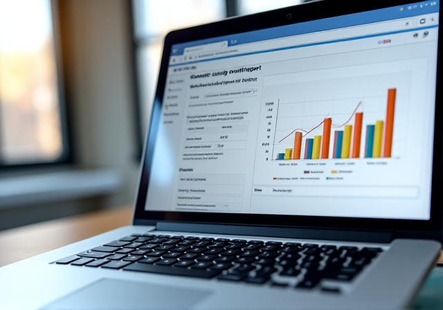 Software interface showing AI prompts generating business charts and graphs